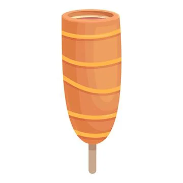 Deep corn dog icon cartoon vector. Stick food イラスト素材