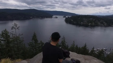 Deep Cove Top View Slow Motion Stock-Footage 91368026