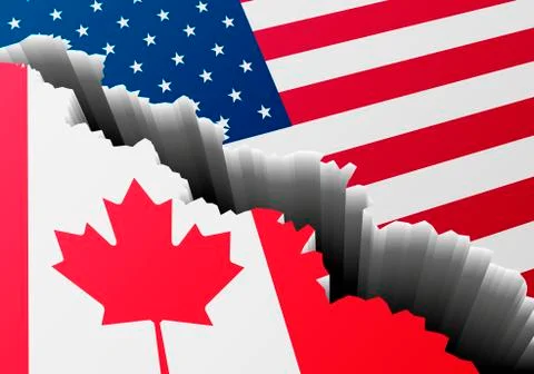 Deep Crack Canada USA Stock Illustration