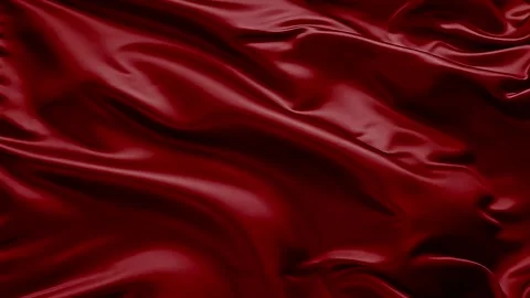 Deep Crimson Satin Silk Fabric Waves Romantic Motion Background Vidéo 341594344