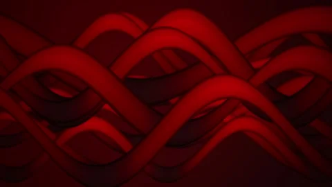 Deep crimson wavy tubes flow in a seamless loop Stock Footage 341401725