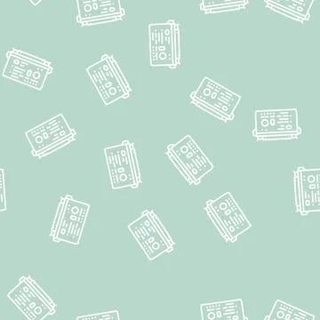 Deep cycle battery line seamless pattern Stock Illustration