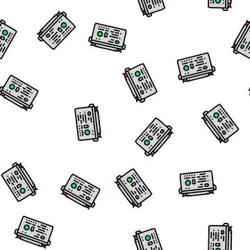 Deep cycle battery vector seamless pattern Stock Illustration