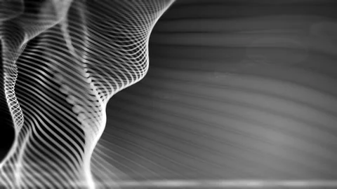 Deep dark abstract network flowing lines Stock Footage 342211306