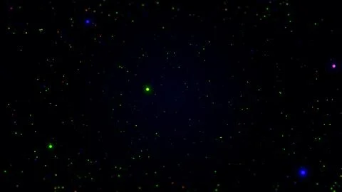 Deep dark space background with colorful glowing neon stars Stock Illustration