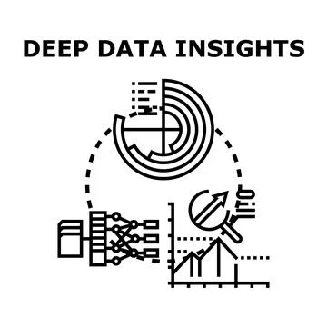 Deep data insights generating business analytics intelligence イラスト素材