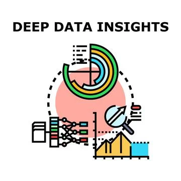 Deep data insights generating business analytics intelligence Stock Illustration