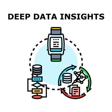 Deep data insights processing with wearable technology Stock Illustration