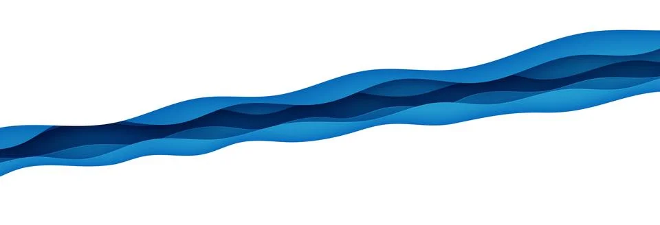 Deep diagonal waves rift cut out in ocean floor. Blue and white layers with Stock Illustration