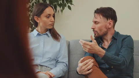 Deep Discussion in Couple Therapy Stock Footage 272493891