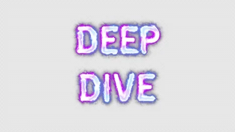 Deep dive neon effects, text animation on transparent background Video stock 301299971