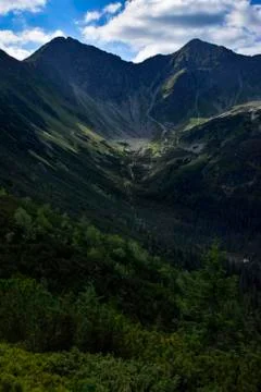 Deep downhill valleys Stock Photos