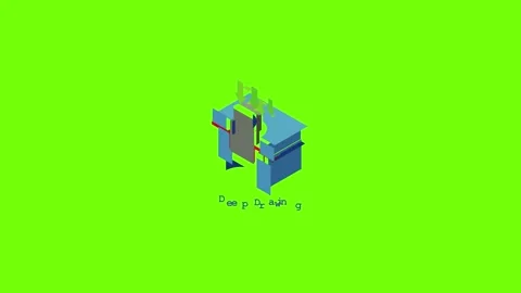Deep drawing metalwork icon animation Stock Footage 153586377