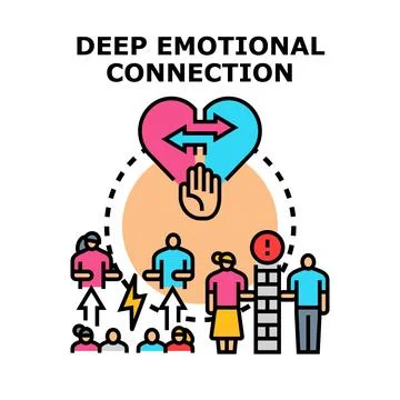 Deep emotional connection and relationship challenges concept Stock Illustration