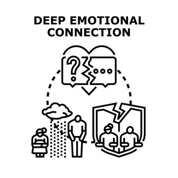 Deep emotional connection breakdown and relationship problems Stock Illustration