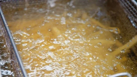Deep Fired potatoes and vegetables Stock Footage 120070888