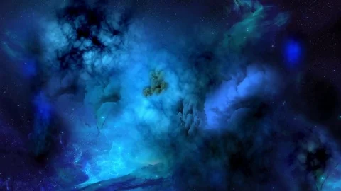 Deep flight in blue universe animation. Stock Footage 84790413