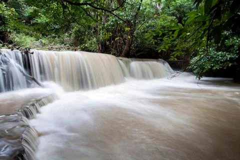 Deep forest waterfall 스톡 사진