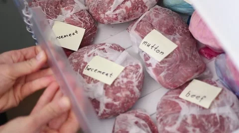 Deep-freezing of meat products Vídeo Stock 62785320