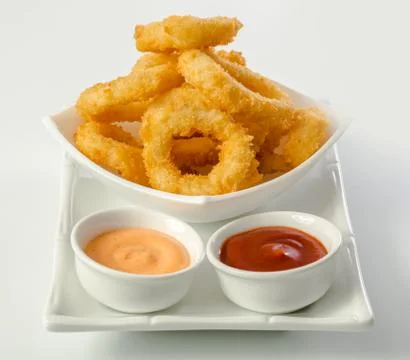 Deep Fried Calamari Rings Stock Photos