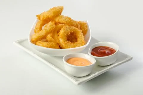 Deep Fried Calamari Rings Stock Photos