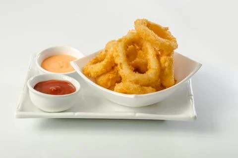 Deep Fried Calamari Rings Stock Photos