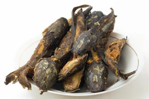 Deep fried catfish, Isolated on white background. Fotos de archivo