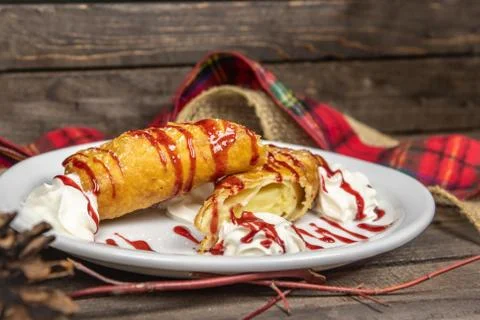 Deep Fried Cheese Cake 库存照片