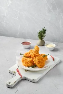 Deep fried chicken in breading Foto stock