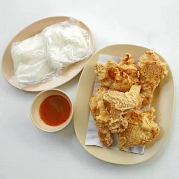 Deep fried chicken with dips Stock Photos