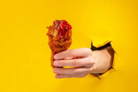 Deep-fried chicken drumstick Stock Photos