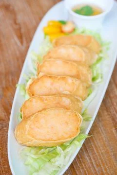 Deep Fried Chicken Roll Stock Photos