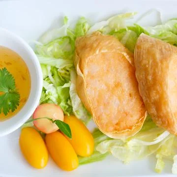 Deep Fried Chicken Roll Stock Photos
