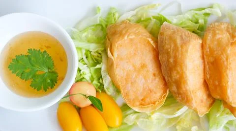 Deep Fried Chicken Roll Stock Photos