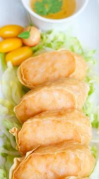Deep Fried Chicken Roll Stock Photos