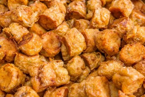 Deep fried crab meat roll cake Stock Photos