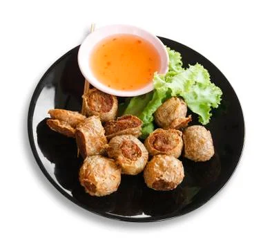 Deep fried crab roll or crispy crab roll Stock Photos