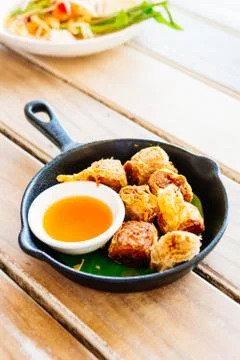 Deep fried crab roll Stock Photos