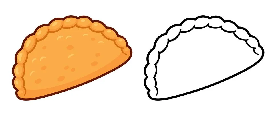 Deep fried empanada drawing Stock Illustration