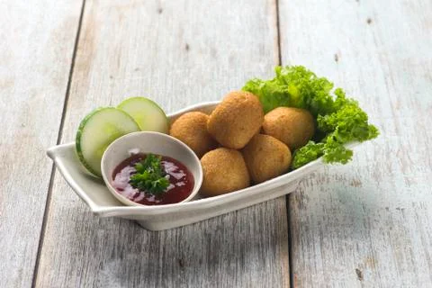 Deep fried fish balls Stock Photos