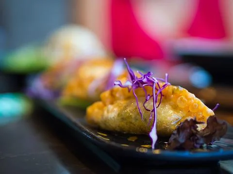 Deep fried Gyoza Foto stock