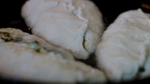 Deep-fried homemade dough. Stock Footage 128241337