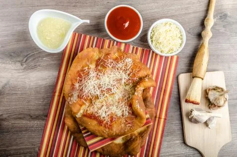 Deep fried langos 스톡 사진