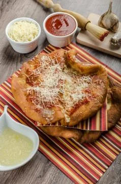 Deep fried langos Stock Photos