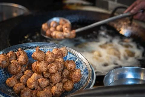 Deep-fried meat balls Stock Photos