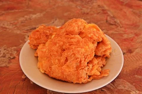 Deep fried omelette Stock Photos