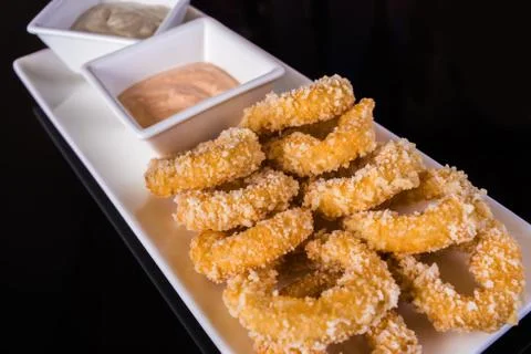 Deep Fried Onion Rings Stock Photos