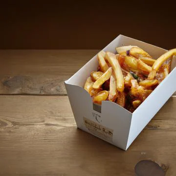 Deep fried potato chips in a box food illustration Stock Illustration
