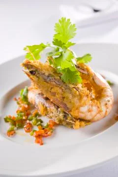 Deep fried prawn Stock Photos