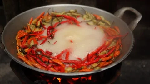 Deep Fried Red Chili Video stock 165845891